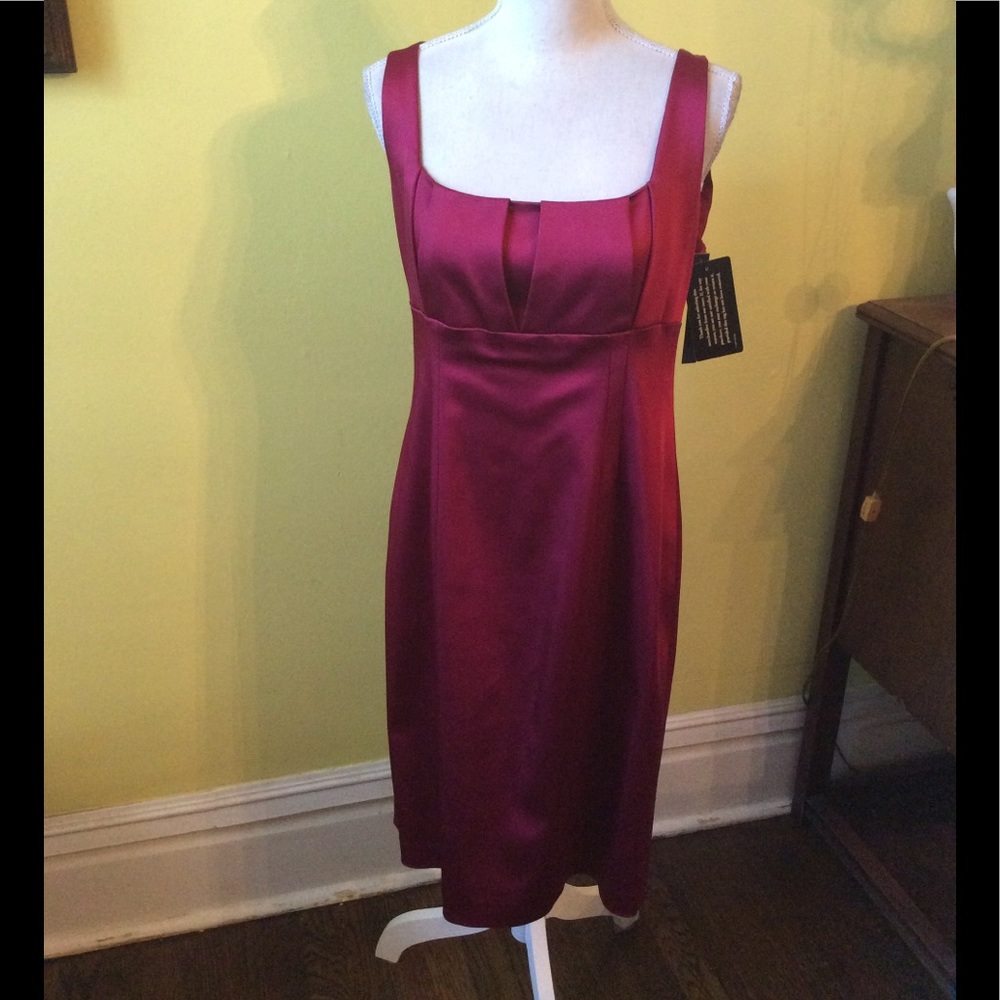 David Meister NWT Deep Red Bodycon Dress Size 12